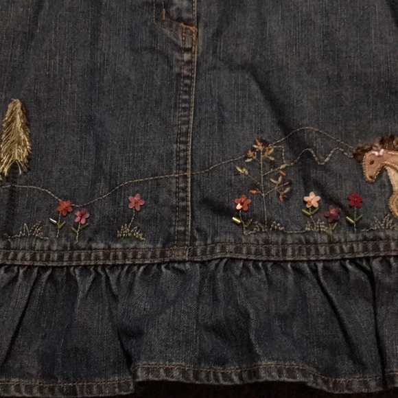 Vintage Gymboree Rocky Mountain horse Jean skirt Size 9 - Picture 3 of 11